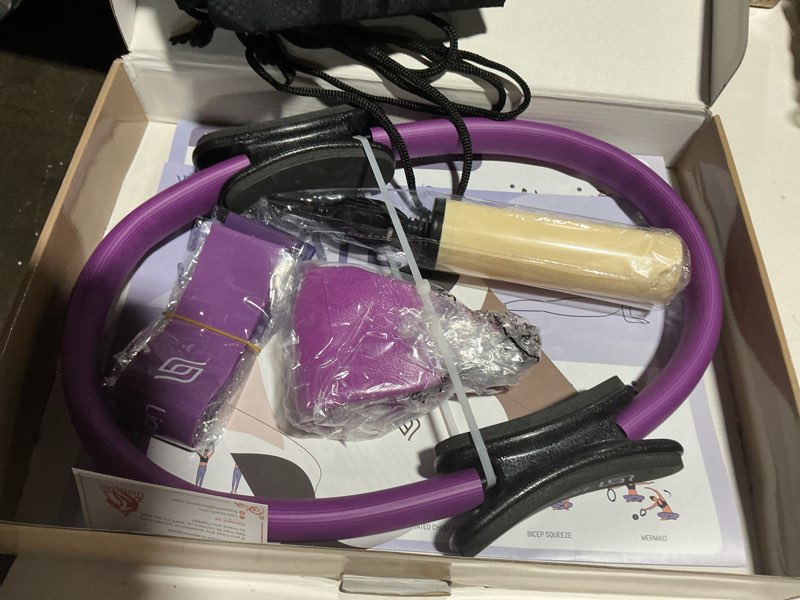 Condition photo showing Good Condition for LIONSCOOL Pilates Ring Set – 14" Anti-Deformation Magic Circle with Padded Handles, Mini Ball, Resistance Bands, Guide & Bag Purple