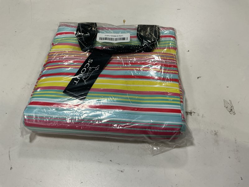 Condition photo showing Good Condition for SCOUT Eloise Lunch Bag - Lightweight Insulated Soft Lunch Box, Opens Wide, Zips Closed, Interior Pocket, for Women, Work, Beach, Travel, Pool & Picnic Ripe Stripe