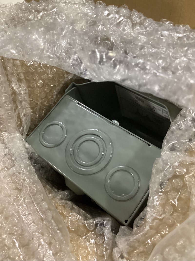 Condition photo showing Good Condition for outdoor electrical outlet box, dual 20 amp wrtr gfci outlets, weatherproof outside receptacle box with all metal 3r enclosure, lockable outlet cover for outdoor power, etl listed dual gfci