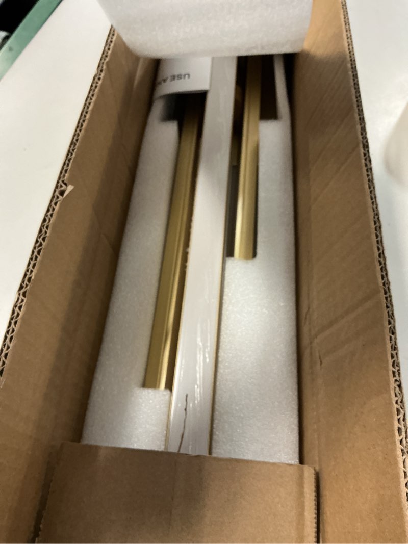 Condition photo showing Good Condition for modern gold vanity light bathroom wall light fixtures over mirror 35 inch long dimmable 3-light led bathroom wall lighting 5cct(3000k/3800k/4500k/5200k/6000k) 35 inches:gold
