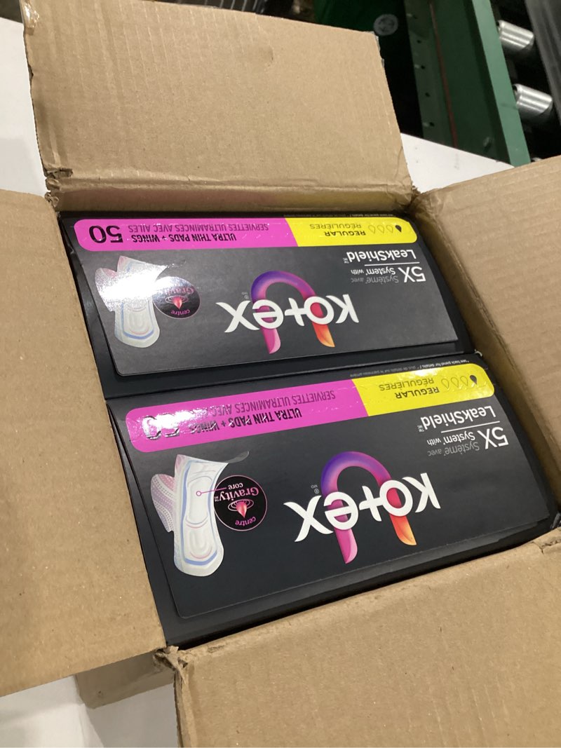 Condition photo showing Good Condition for kotex ultra thin overnight pads with wings, heavy absorbency, 108 count (3 packs of 36)(packaging may vary) overnight 108