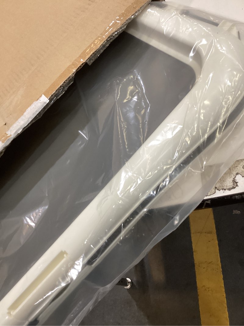 Condition photo showing As Is for adjustable height tv tray table with bumper rounded corner design & flip-top side table for bedroom, living room, bathroom and study, end table for eating, dinner or laptop, black