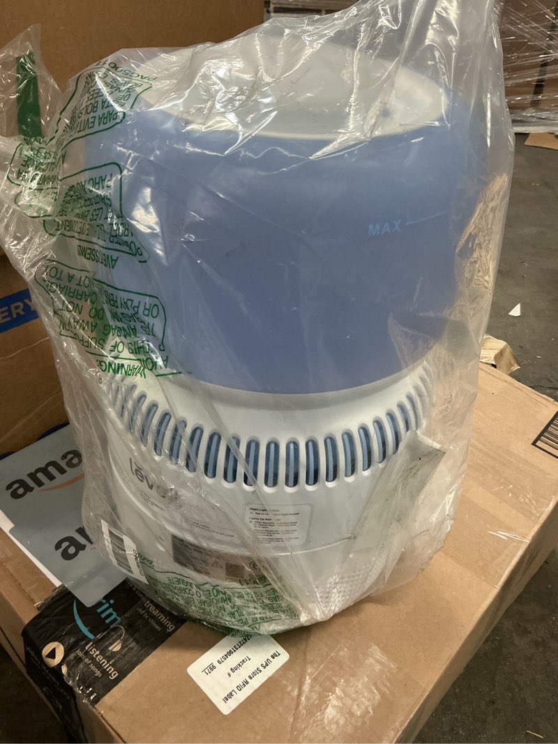 Condition photo showing As Is for LEVOIT Evaporative Humidifiers for Bedroom Baby, Dual Air and Water Filters, Separate Sensor, Blue Light Free for Nursery Nightlight, Auto Dry, Smart Control & Alexa, Auto Mode, 3.8L Tank for 36H White 3.8L Baby Humidifier