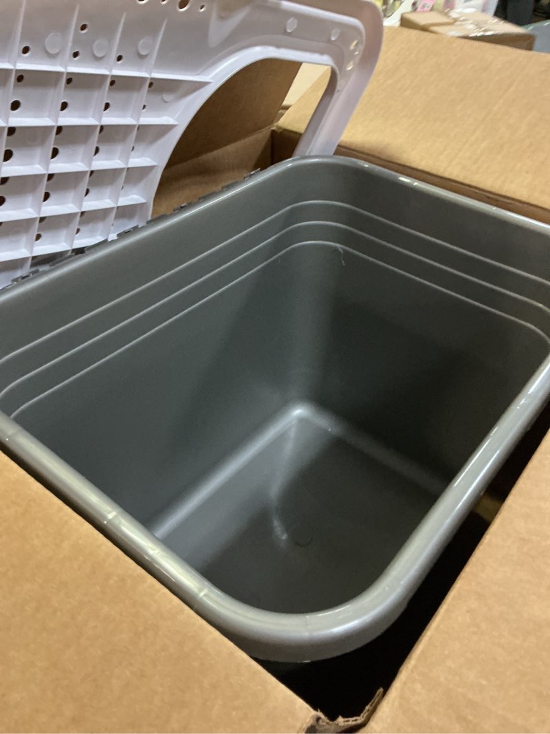 Condition photo showing Good Condition for Petmate Enclosed Cat Litter Boxes with Hinged Lid and Wide Top Entry Opening, Cat Litter Box Enclosure with Filter Lid, Made in USA, Scoop not Included 1 Count (Pack of 1) Gray