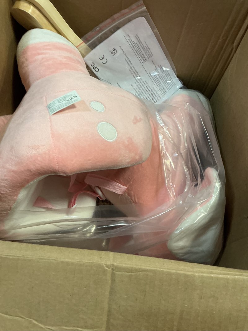 Condition photo showing Good Condition for FUNLIO Elephant Baby Rocking Horse for Toddlers 6 Months to 3 Years, Cute & Graceful Pink Elephant Rocker for Baby Girl, Stuffed Plush Ride-on Rocking Animal, Easy to Assemble, CPC & CE Certified