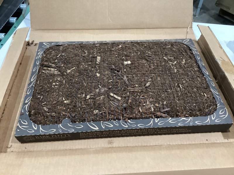 Condition photo showing Good Condition for Bark Potty Standard Dog Potty Training Box - Disposable, Long-Lasting Pee Pad Litter Replacement - Leak Resistant, Multi-Use, Odor Neutralizing, Indoor/Outdoor Toilet Tray Standard 24x16