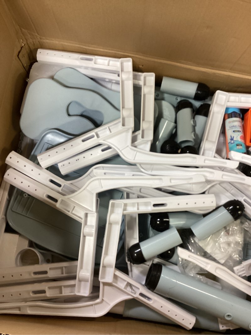 kids table and chairs set, height adjustable desk with 6 seats for ages 3-12,arts & crafts table,gra