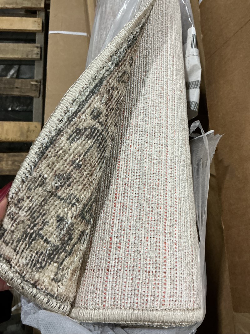 Condition photo showing Good Condition for Livabliss x Galey Alix Collins Avenue III Vintage Damask Area Rug, 5'2" x 7' (5' x 7'), Rust/Brown Rust/Brown 5'2" x 6'11" (Rectangular)