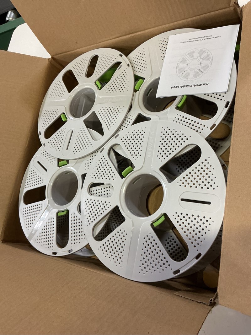 Condition photo showing Good Condition for quick-swap reusable spool for refill filament, two-finger press design, compatible with bambu lab 3d printers, 4 pcs reusable spool s1*4 with spool