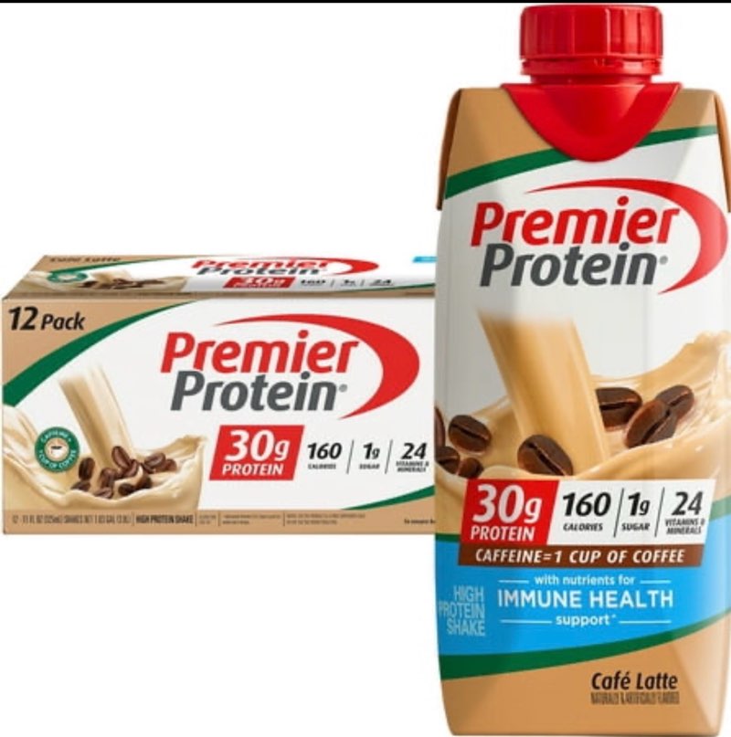 ((Best By /Apr/30/2026))Premier Protein Nutritional Shake Café Latte Caffeinated - 11 fl oz/12pk