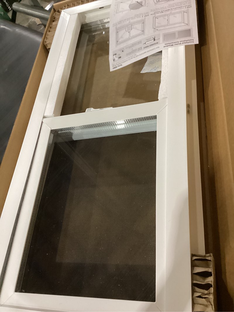 Condition photo showing New/Like New for jixun left-hand single sliding vinyl window white with dual pane insulated glass