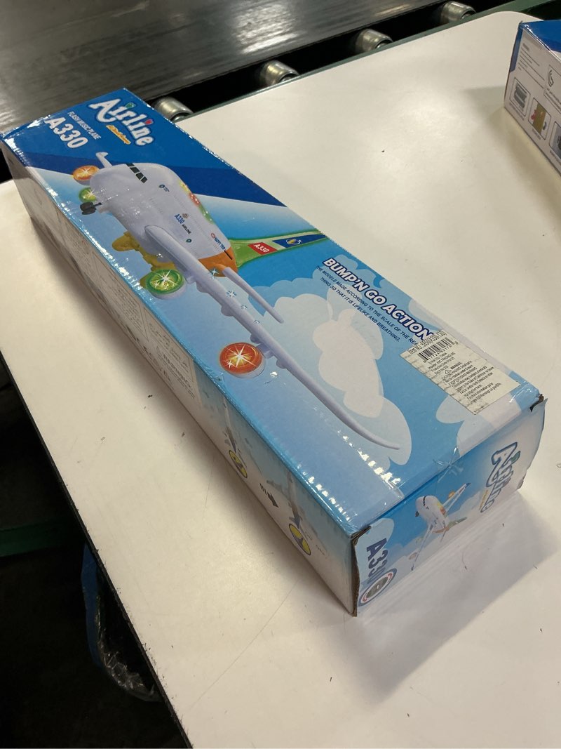 Condition photo showing New/Like New for toysery airplane toys for kids, bump and go action, toddler toy plane with led flashing lights and sounds for boys & girls 3 -12 years old (airbus a380)