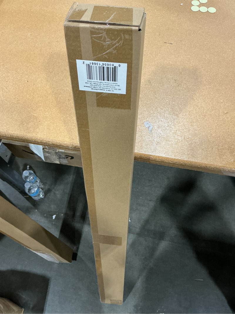 Condition photo showing Good Condition for decopolitan urn single rod set, 72-144-inch, antique black antique black 72-144-inch curtain rod