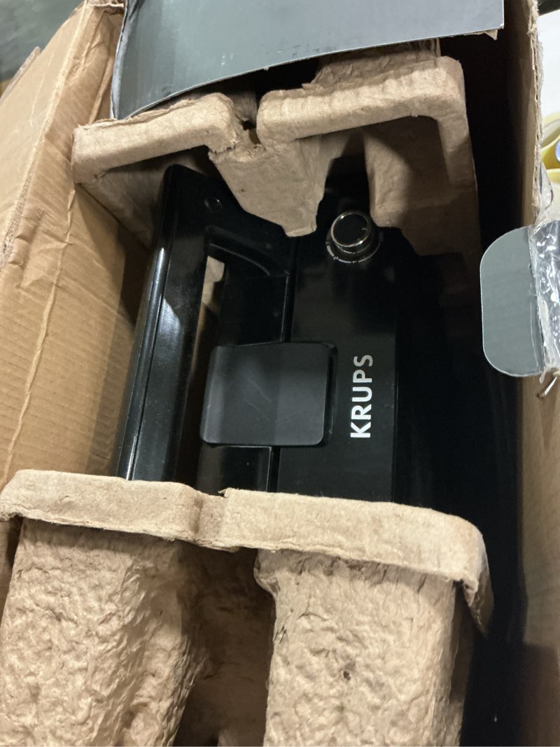 Condition photo showing As Is for KRUPS 4-Slice Belgian Waffle Maker: Stainless Steel, 5 Browning Levels, Audible Ready Beep, Removable Plates, 1200W, Silver/Black, Large Waffle Maker Family Size, Great for Family Breakfasts
