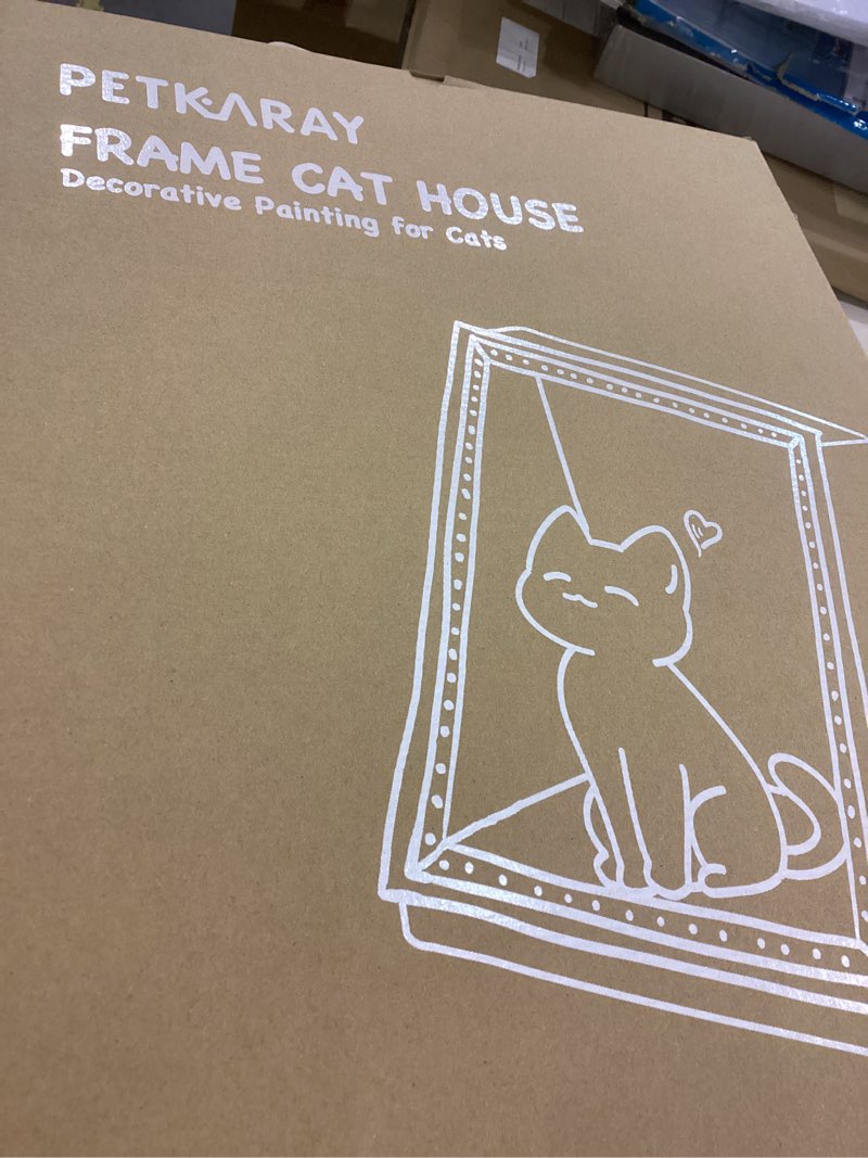 PETKARAY Art Frame Cat Scratch House, Oil Painting Kitty Scratcher Cardboard House, Large Cat Cave w