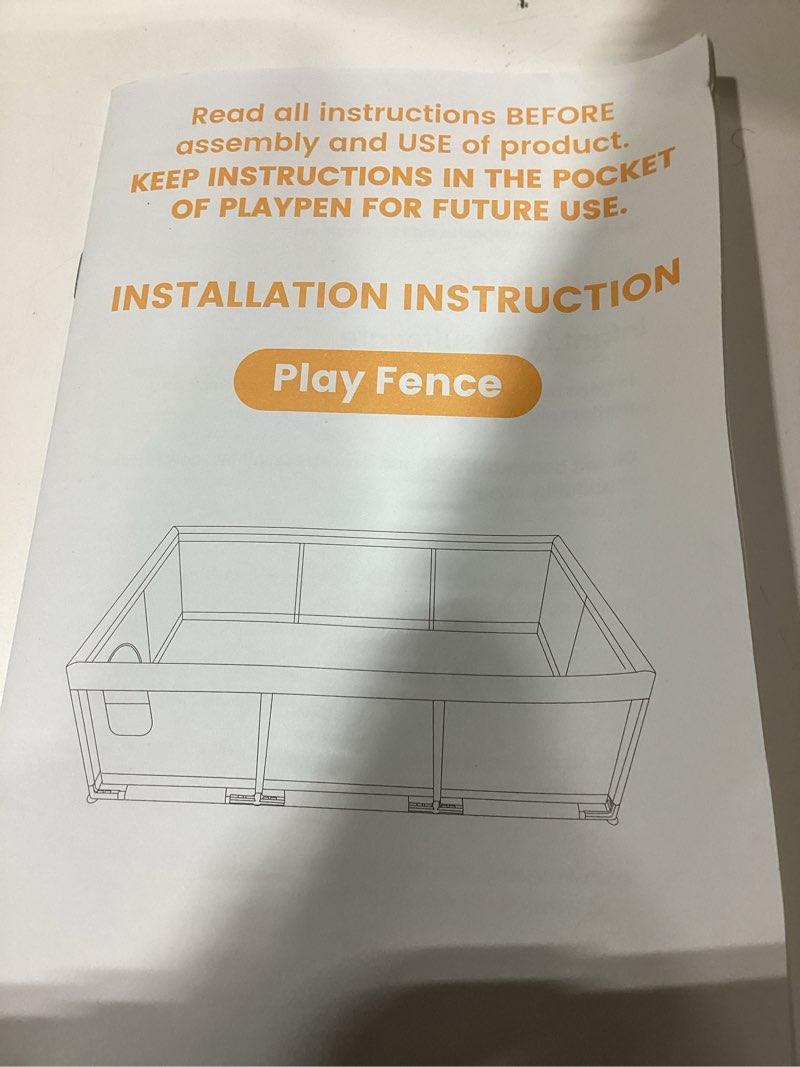 Condition photo showing As Is for baby playpen 50 x 50 inch play pen playards, playpen for babies and toddlers, baby playard for indoor & outdoor active center game fence, with skin-friendly fabric and soft breathable mesh grey grey 50 × 50 inc