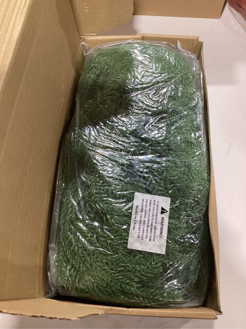 Condition photo showing As Is for Christmas Norfolk Pine Garlands Soft Bendable Winter Pine Garland Real Touch Artificial Christmas Greenery Garland for Fireplace/Mantle/Table/Window/Stairs/Indoor or Outdoor Xmas Decor (9FT-1PC) 9FT-1PCS