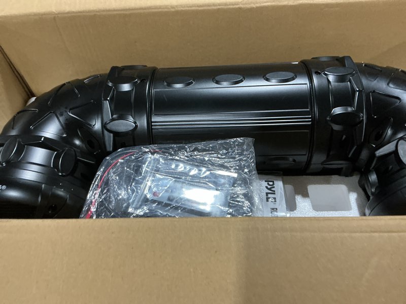 Condition photo showing As Is for Pyle Bluetooth Speakers 800 Watt 6.5 Inch Amplified Sound System with Multi-Color LED Lights, Waterproof Marine Bluetooth Wireless Speakers with Weatherproof Design, Ideal for Outdoor and Vehicle Use