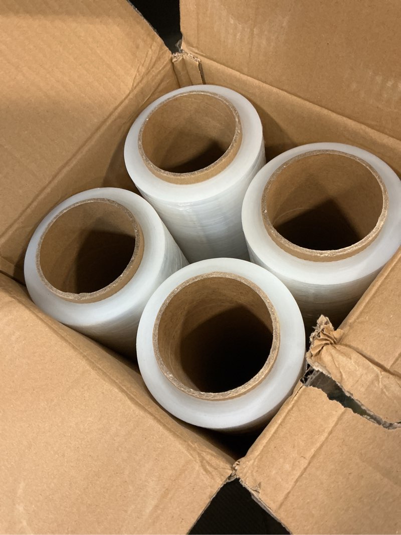 Condition photo showing Good Condition for stretch wrap roll - heavy duty industrial strength 18inch 1500ft,clear cling shrink wrap film roll 80 gauge - ideal for furniture, moving, shipping, and pallet packing(clear-4pack)