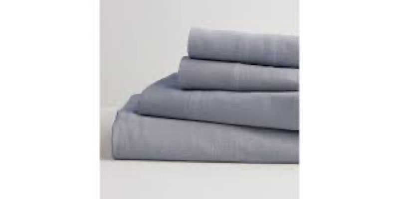 Miryana washed organic cotton sheet set or pillowcases , slate blue 