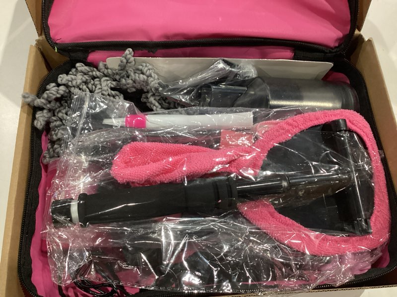 Condition photo showing Good Condition for 25pcs car cleaning kit, pink interior detailing kit with high power vacuum portable cordless, handheld vacuum cleaner for home, car, pet hair, keyboard, complete auto accessories for gift light pink