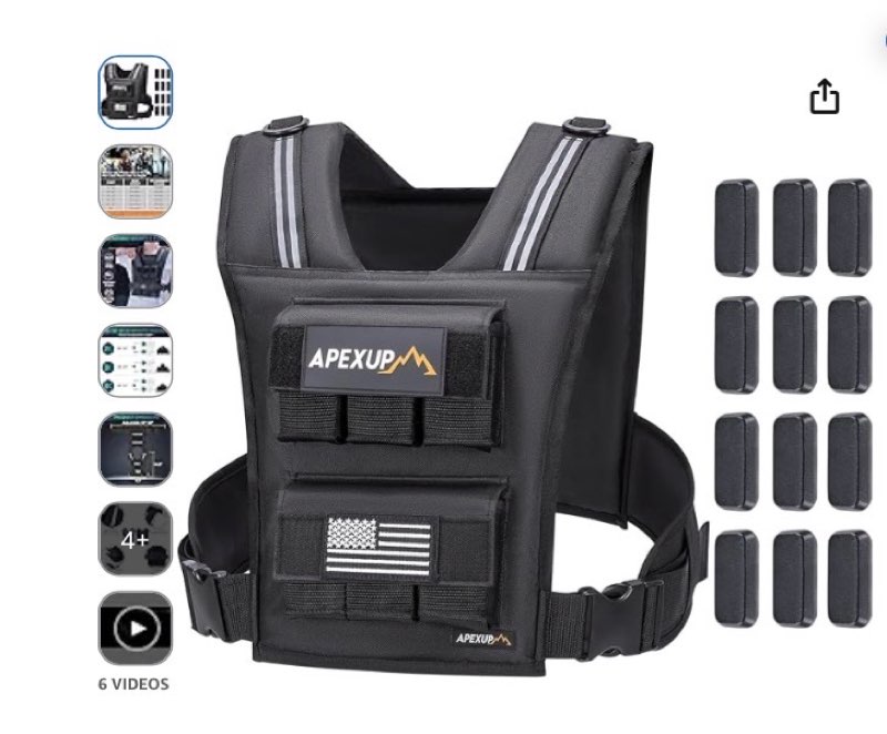 apexup adjustable weighted vest men 20lbs/30lbs/40lbs weights with reflective stripe, weight vest woman workout vest for strength training running walking