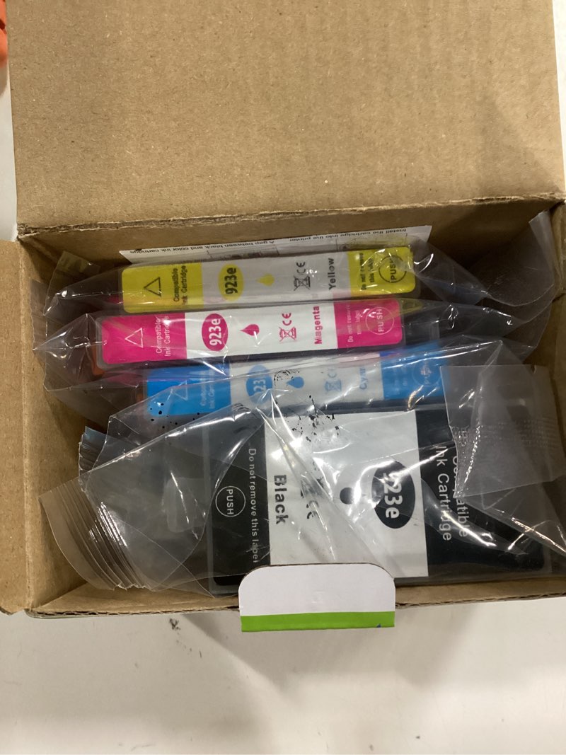 Condition photo showing As Is for 923XL (923e) Ink Cartridges Fit for HP OfficeJet Pro 8130e 8135e 8125e Printers Replacement for 923 e XL for HP923 8122e 8124 8124e 8125e 8139e 8130 8132e 8134e 8138e Black Cyan Magenta Yellow 4 Pack