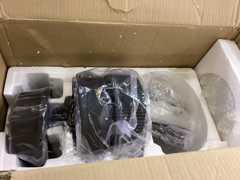 Condition photo showing As Is for Laguna West AERO BLADE 42” Ceiling Fan with Light – Matte Black Finish, 3 Reversible Blades, 3000K Dimmable LED, Remote Control, Indoor Downrod Mount, Quiet AC Motor incomplete 