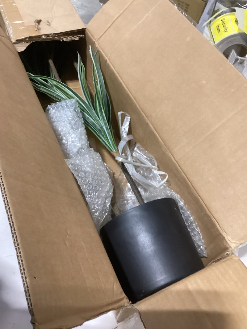 Condition photo showing As Is for Artificial Dracaena Plants Indoor, 4 ft Faux Tropical Floor Plants Indoor, Tall Fake Yucca Silk Tree in Pot, Artificial Trees for Home Office Decor Indoor Outdoor Housewarming Gift 4 Feet