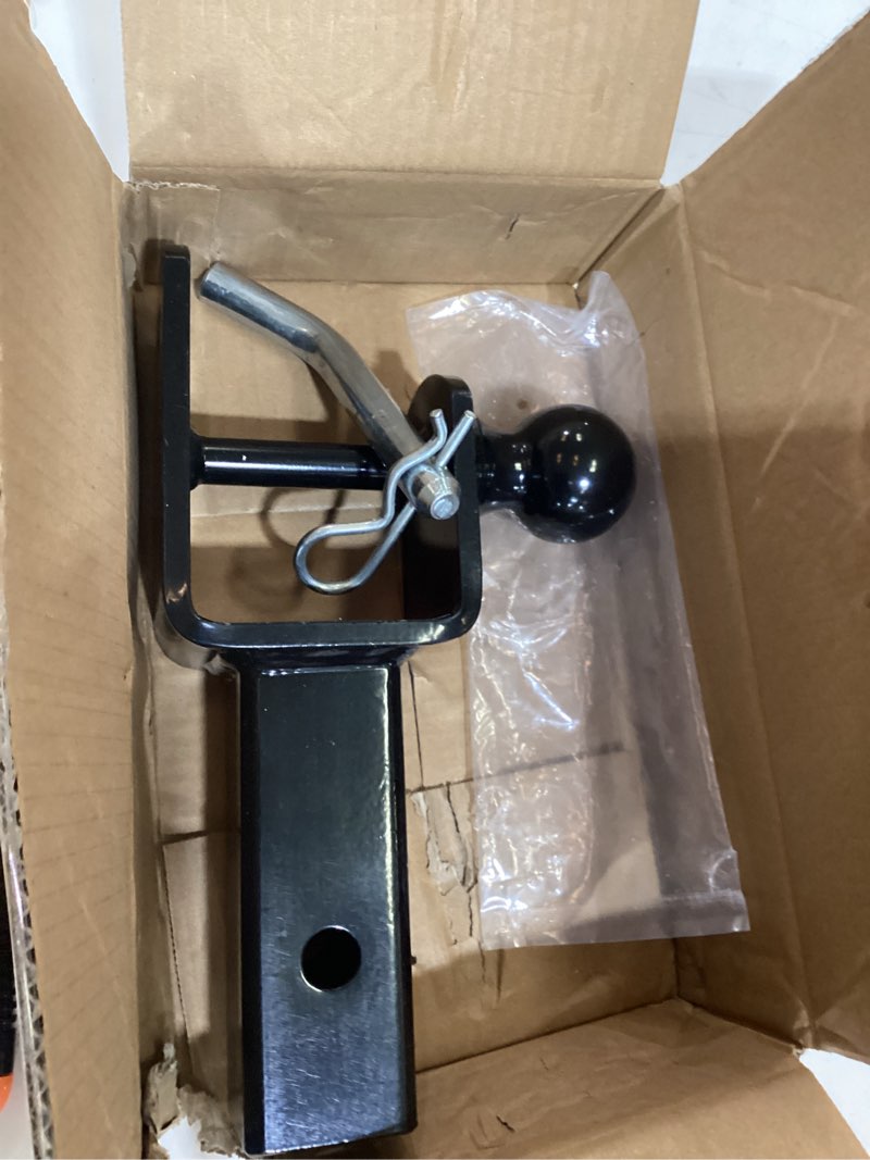Condition photo showing As Is for metoware atv/utv trailer hitch 3-in-1 towing ball mount with 2 inch ball hitch rated 3500 lbs, fits 2-inch receiver, 5/8-inch pin hole 2"receiver