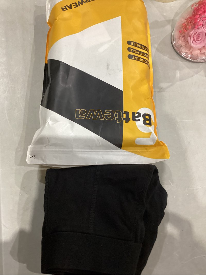 Condition photo showing Good Condition for BATTEWA Incontinence for Men Washable, Leak Proof Underwear Briefs,Wide Band Boxer Brief Front Absorbency Area for Bladder Leak 50ml (5 Pack,5X-Large,Black) Black 5 5X-Large