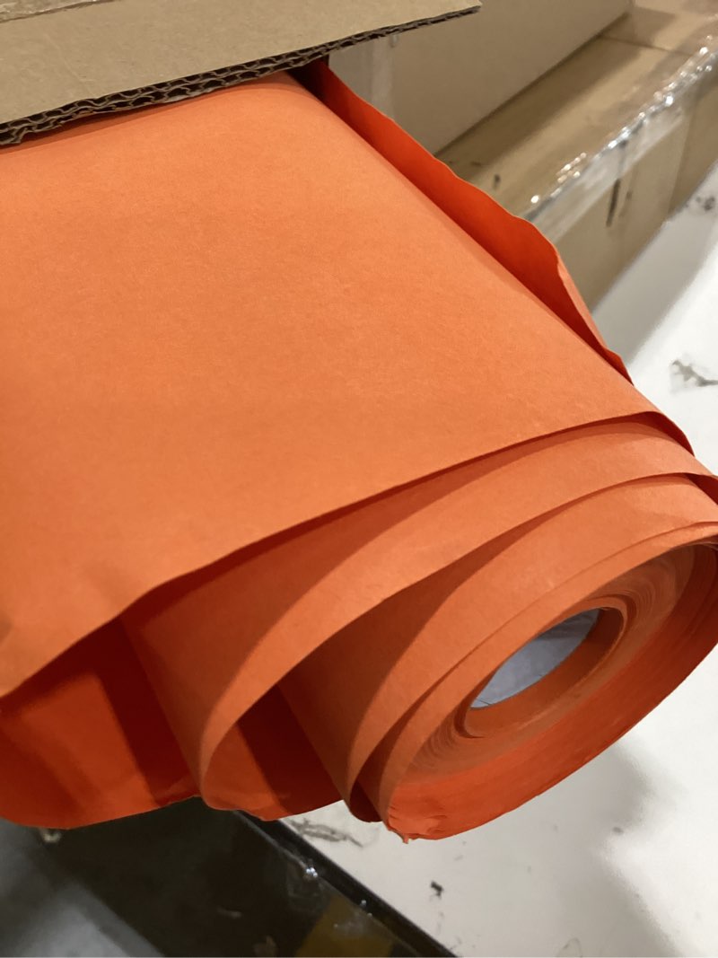 Condition photo showing New/Like New for Vanhench Orange Wrapping Paper Roll 17.5"×963" (80/1/4FT), Orange Kraft Paper Roll?Solid Color Art Kraft Craft Paper Roll for Gift Wrapping, Birthday, Bouquet Flower Poster Bulletin Board Paper Orange 17.5" x 80.25'