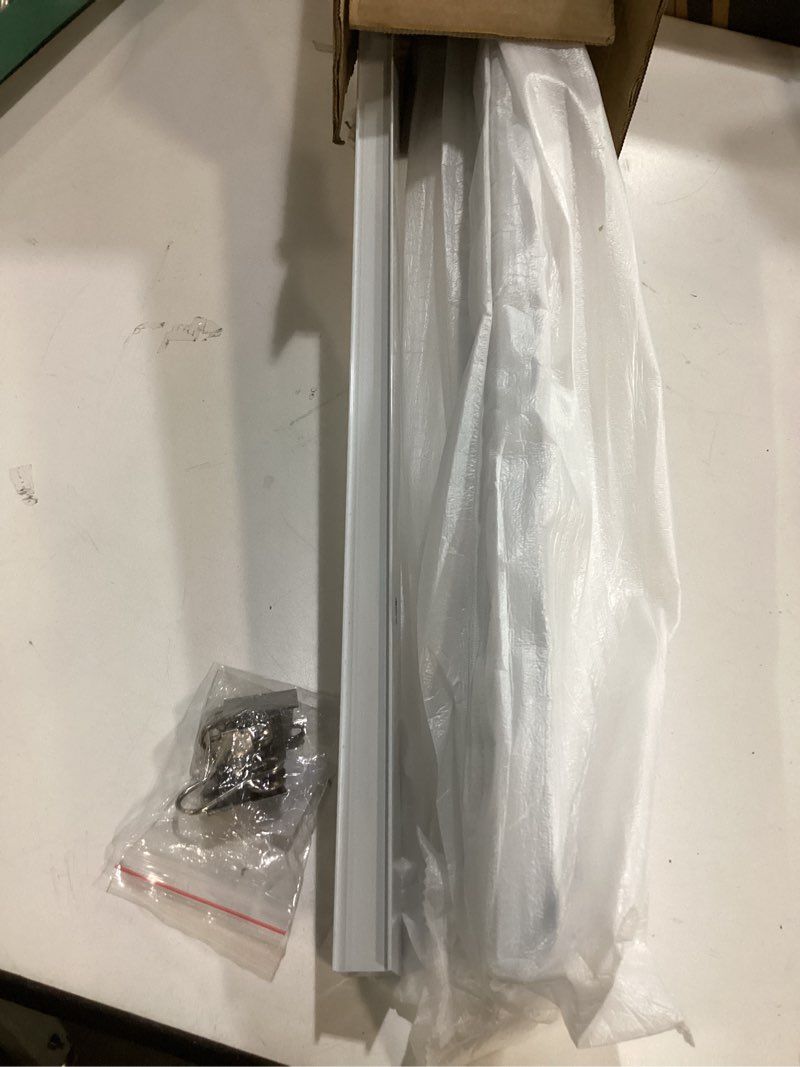 Condition photo showing As Is for Curtain Track, Ceiling Curtain Track for Room Divider, Ceiling Mount Rail Set with Roller Hooks, White, 6ft - 9ft white 6ft - 9ft