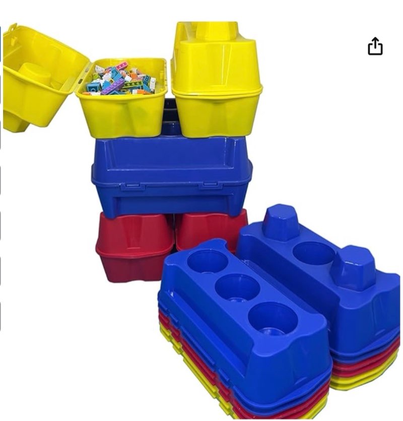 PSXTCU Stacking Storage Prize Box bin for Classroom bin for Organization?3 Color,12pack,9.45''x6.31'