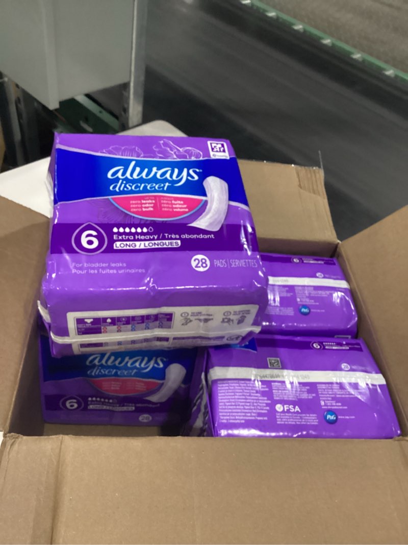 Condition photo showing New/Like New for Always Discreet Incontinence Pads - 6 Drop Extra Heavy Long Pads - 112ct