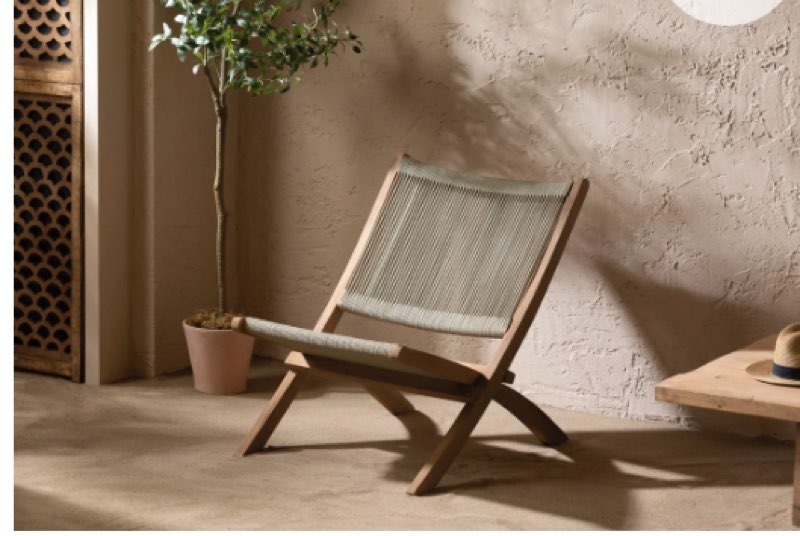 Agave Teak Outdoor Armless Lounge Chair