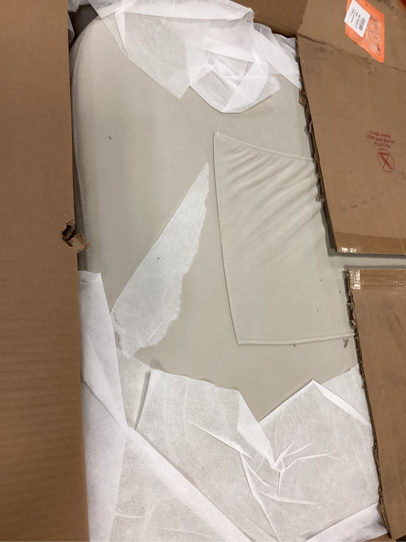 Condition photo showing item condition for Ball & Cast Twin Size Daybed with Pop up Trundle,Velvet Upholstered Day Bed Frame with Button Tufted Backrest and Nailhead Trim Decorated Armrest,Extendable Trundle Bed,Twin to King Design,Beige Beige-2(incomplete box 2)