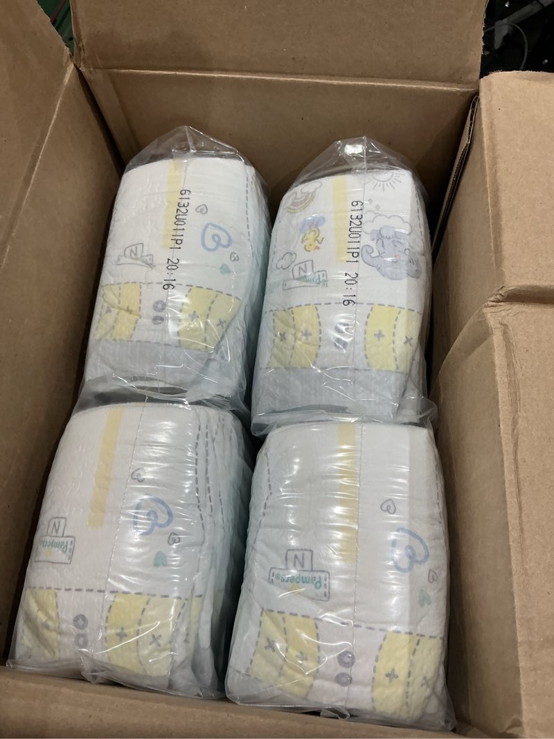 Condition photo showing As Is for pampers swaddlers diapers, size 0 (up to 10 lbs), 140 count, absorbent, keeps baby dry and comfortable, skin safe disposable baby diaper (packaging may vary) newborn 140