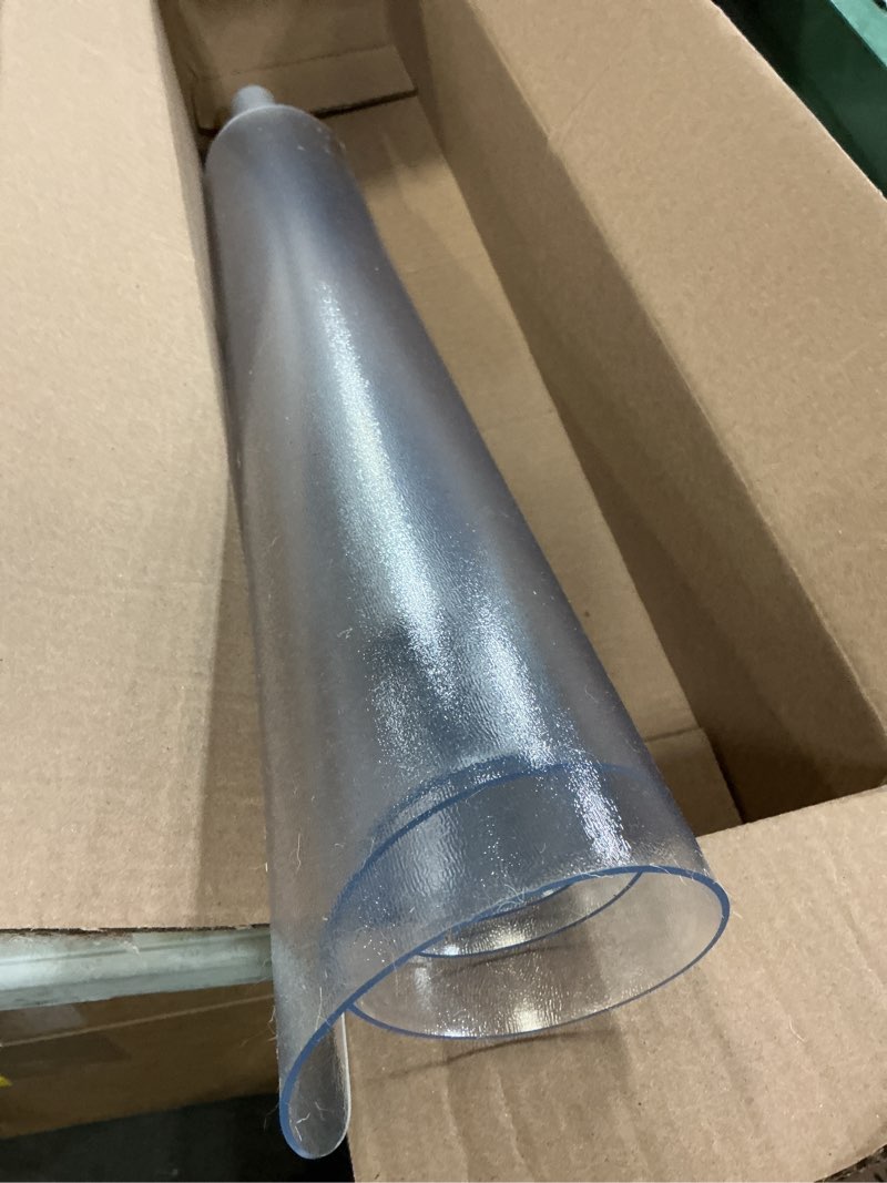 Condition photo showing Good Condition for (Unknown size)Frosted Clear Table Protector Thick Plastic Table Cover, Waterproof PVC Clear Table Cover Protector, Desk Protector Mat, Writing Desk Pad for Desktop, Coffee & Dining Room (Rectangular) Frosted Clear