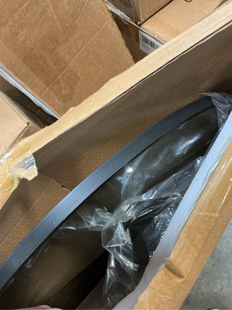 Condition photo showing Good Condition for Delma Arched Bathroom Mirror, 24"x36" Wall Mounted Vanity Mirror for Bedroom, Living Room and Entryway, Black Black 36"L x 24"W