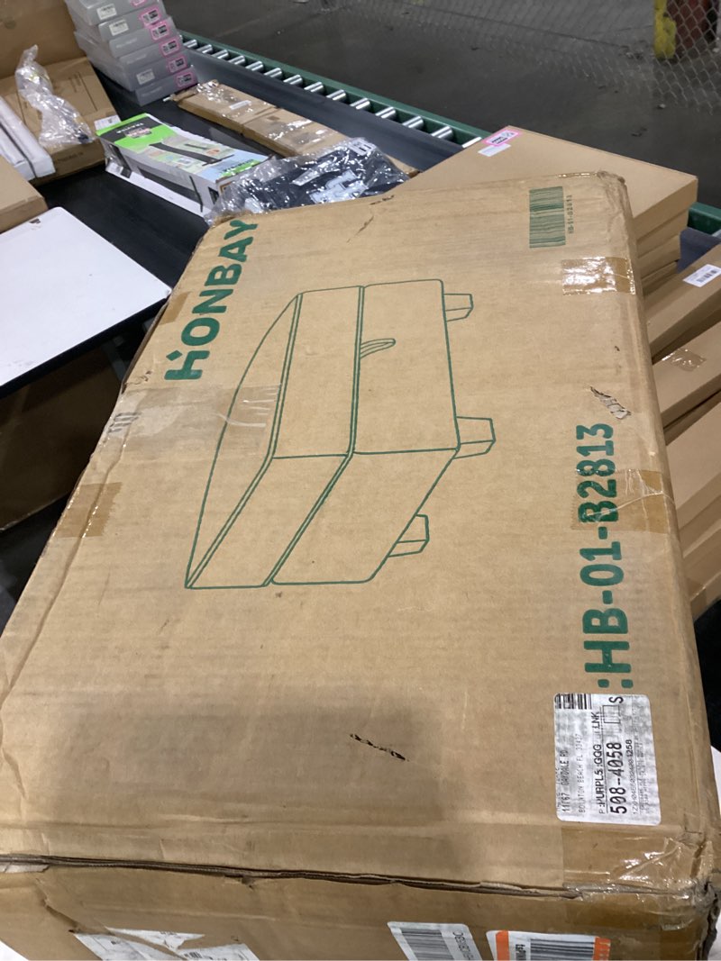 Condition photo showing As Is for Box c only HONBAY Ottoman Module for Modular Sectional Sofa, Storage Ottoman Square Ottoman Bench for Living Room, Velvet Grey