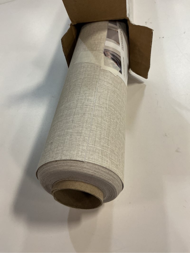 Condition photo showing Good Condition for FUKU MON Grasscloth Fabric Wallpaper 24" X 394" Textured Mocha Gray Thick Linen Classic Neutral Grassweave Contact Paper for Walls Cabinets Bedroom Counter Top Liners Fireplace Mocha 24" x 394"