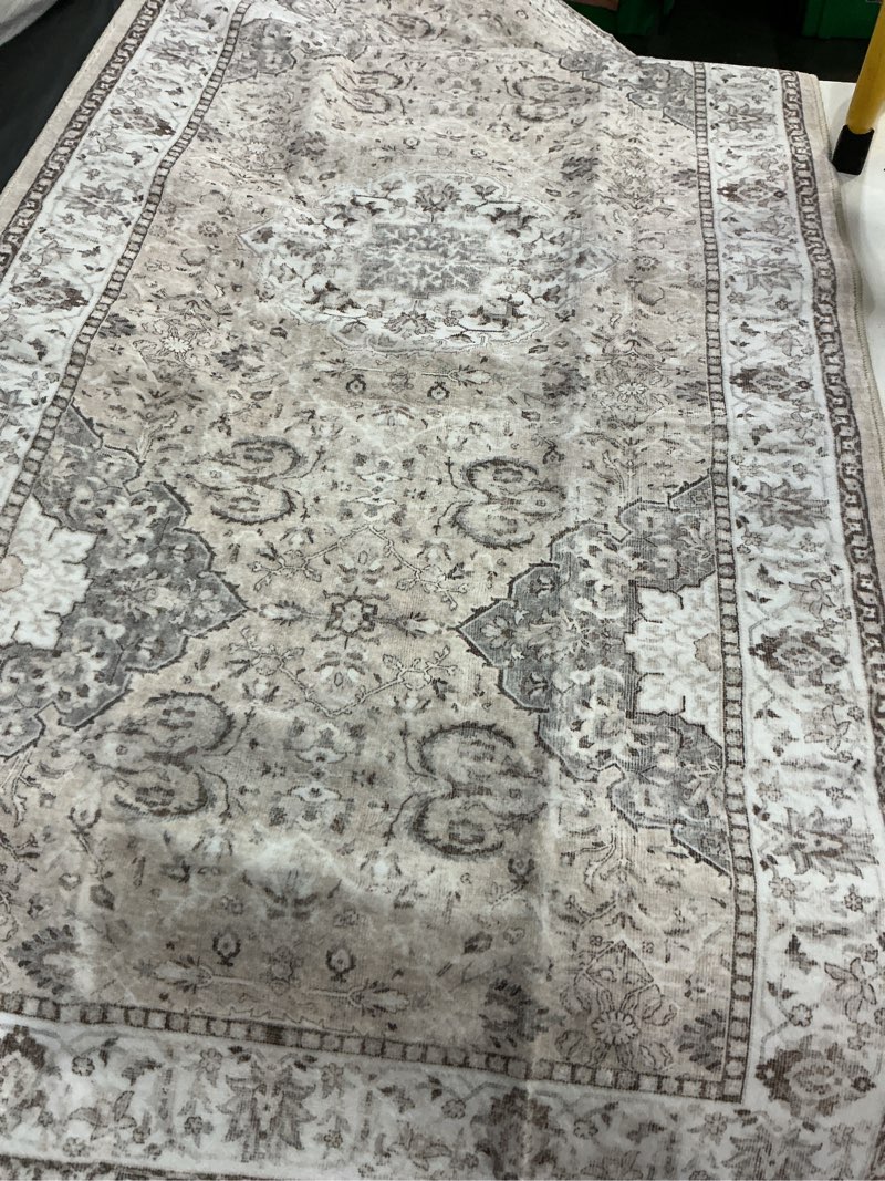 Condition photo showing Good Condition for washable 2x4 entryway area rugs: vintage water resistant kitchen rug non-slip durable doormat ultra soft living room bedroom carpet indoor low pile floor mat for bathroom dining room(2x4,beige)