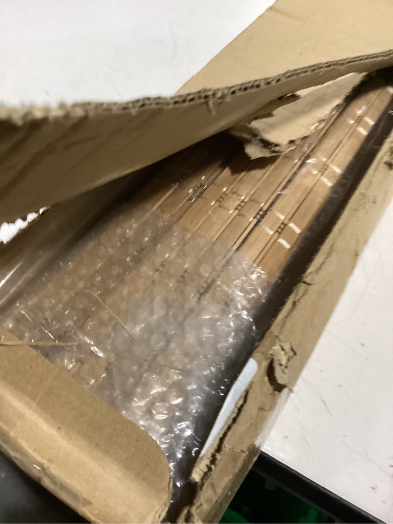 Condition photo showing Good Condition for LazBlinds No Tools No Drill Cordless Bamboo Roman Shades, Light Filtering Window Treatment, Roll Up Bamboo Blinds for Windows 44'' W x 64'' H, Brown Light Filtering-brown206 44" W x 64" H