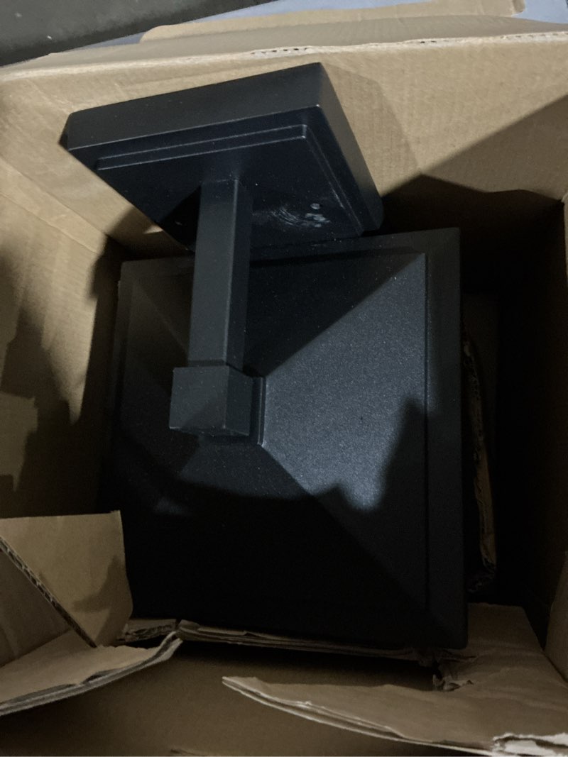 Condition photo showing As Is for globe 13.03-in h matte black hardwired integrated led outdoor new