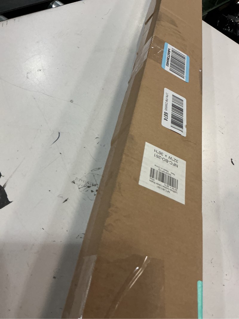 Condition photo showing As Is for lazblinds cordless cellular shades, no tools no drill blackout honeycomb shades pleated blinds for windows, 32'' w x 36'' h, silver white blackout-silver white 32'' w x 36'' h