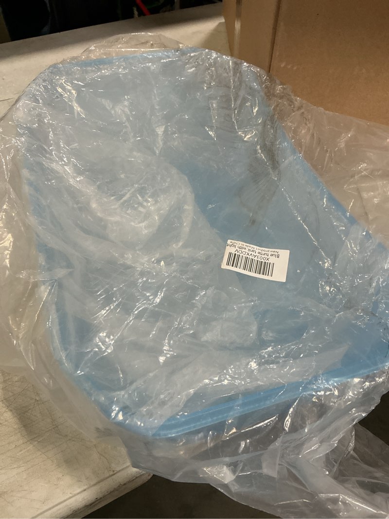 Condition photo showing Good Condition for INCOMPLETE **Geegoods Turtle Tank Aquarium,Reptile Tank Aquarium with Filter and Platform Plants for Pet Turtles Reptile Habitat blue+pump light