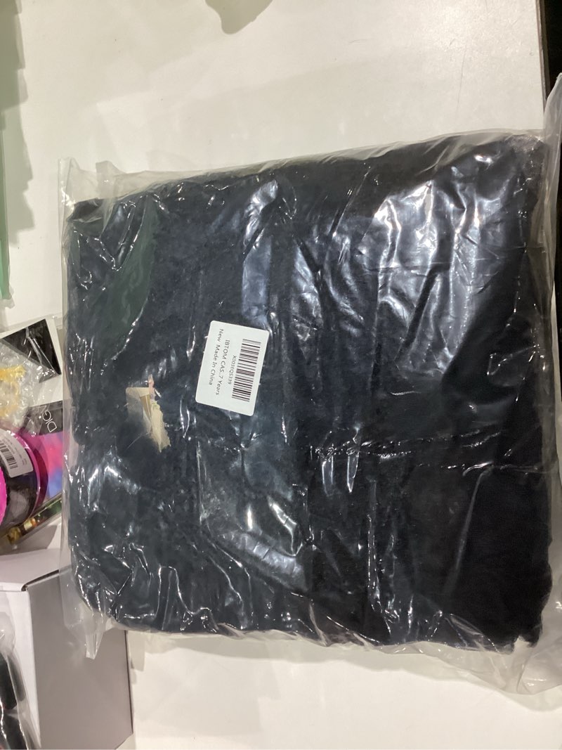 Condition photo showing Good Condition for IBTOM CASTLE Halloween Costume for Girls Kids Black Tulle Witch Gown Horns Headband Wings Costume Set Carnival Fancy Dress Up Black(5pcs) 6-7 Years