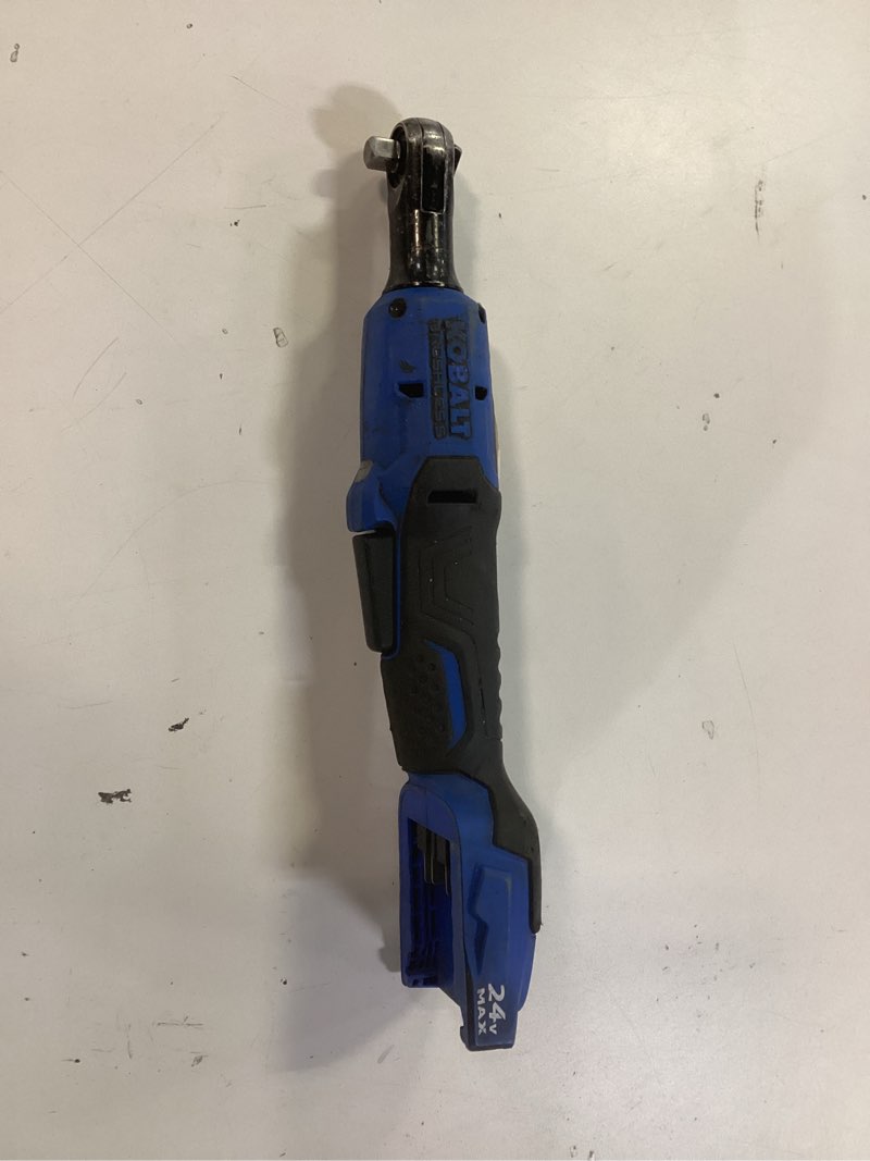 Condition photo showing As Is for kobalt 24-volt variable speed brushless 3/8-in drive cordless ratchet wrench bare tool
