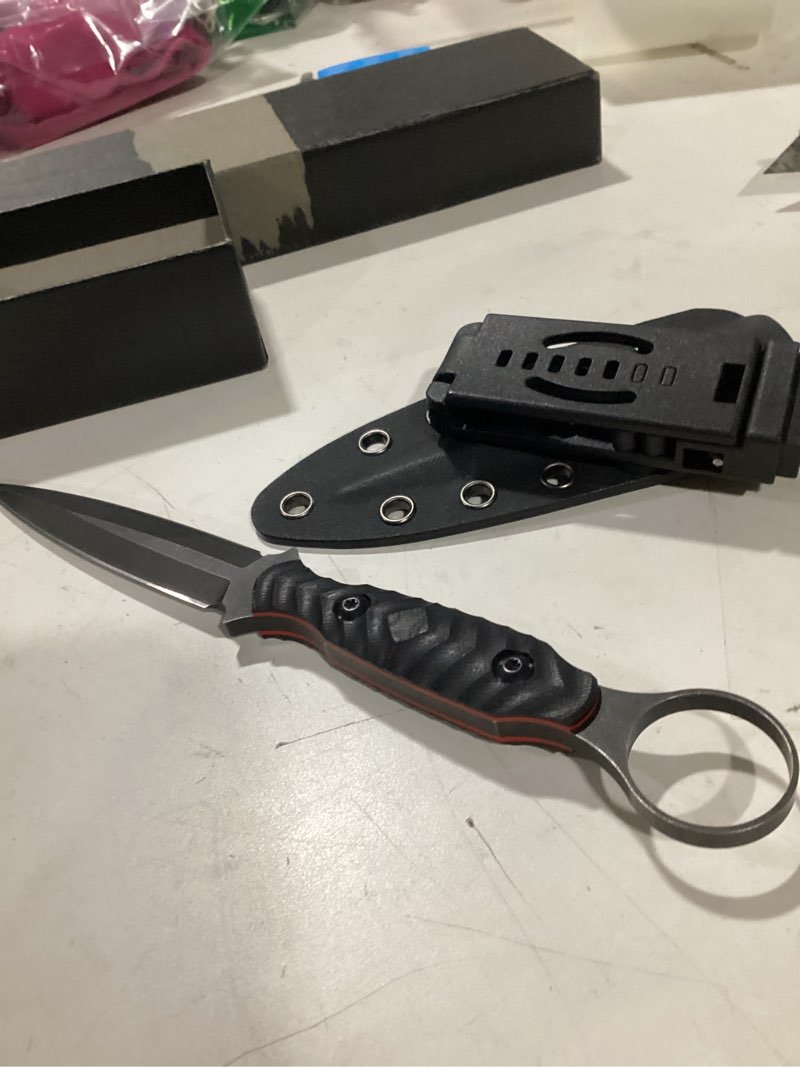 Condition photo showing Good Condition for gtkii gtk340 fixed blade knife aus-10 steel blade g10 handle full tang edc tool knifes for outdoor camping hiking survival(black)